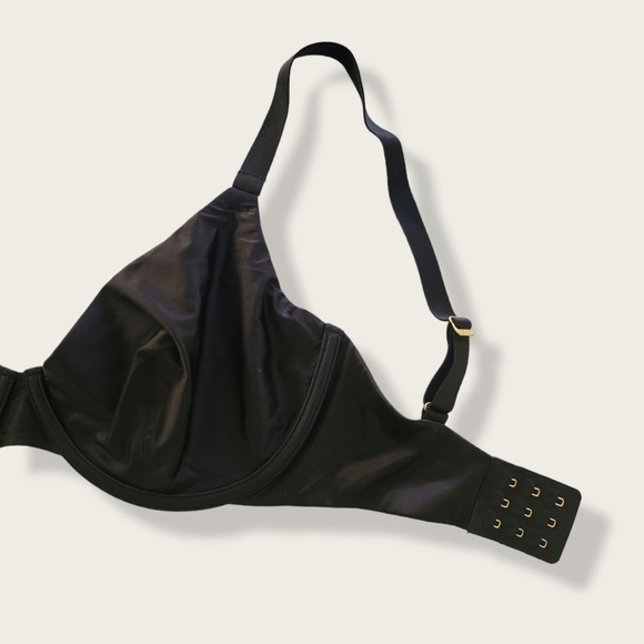 CUUP Bra The Plunge Satin Mesh Black Shine Bra 32H - Picture 8 of 16